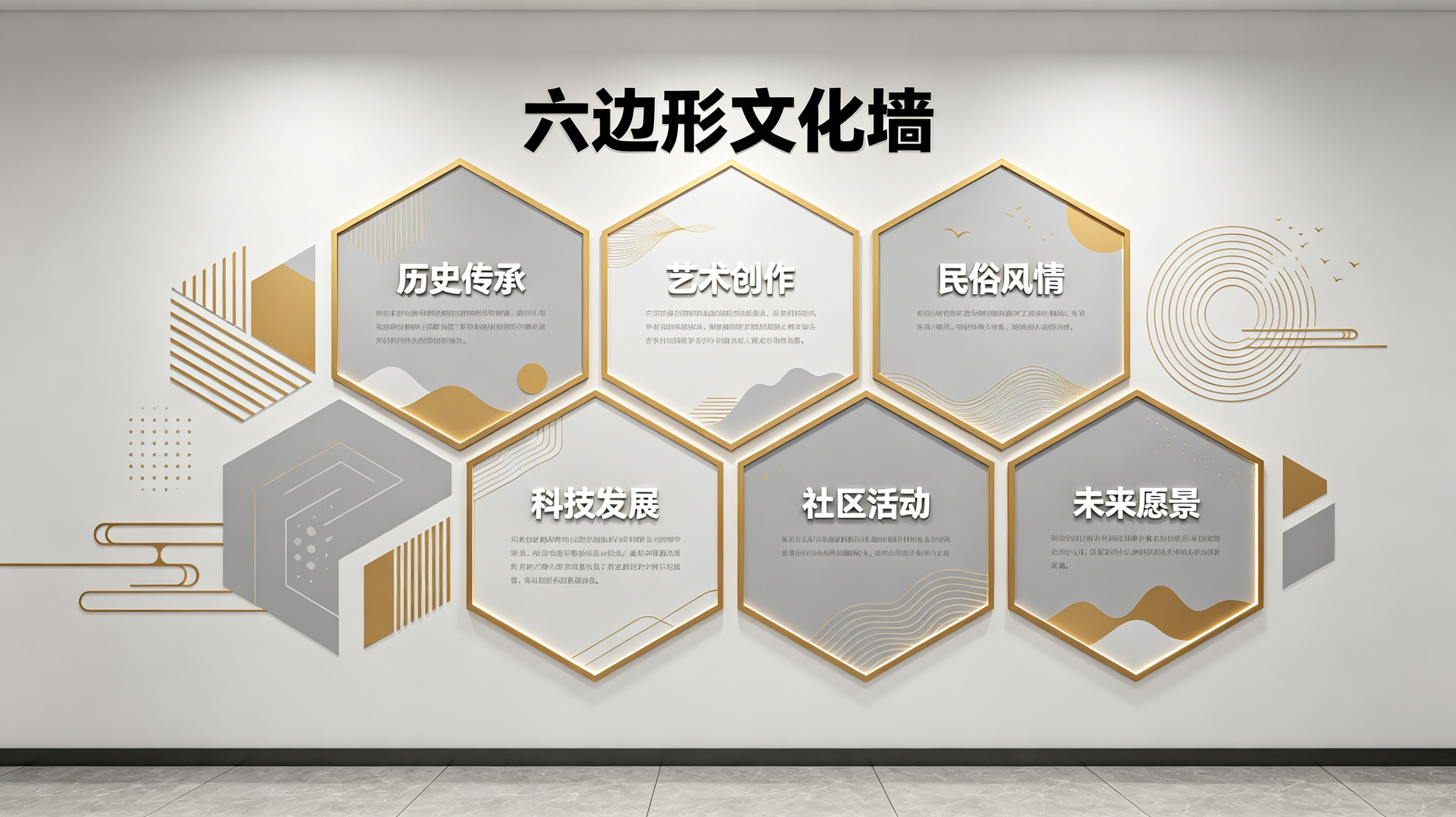 百色企业文化墙 | 六边形信息美学